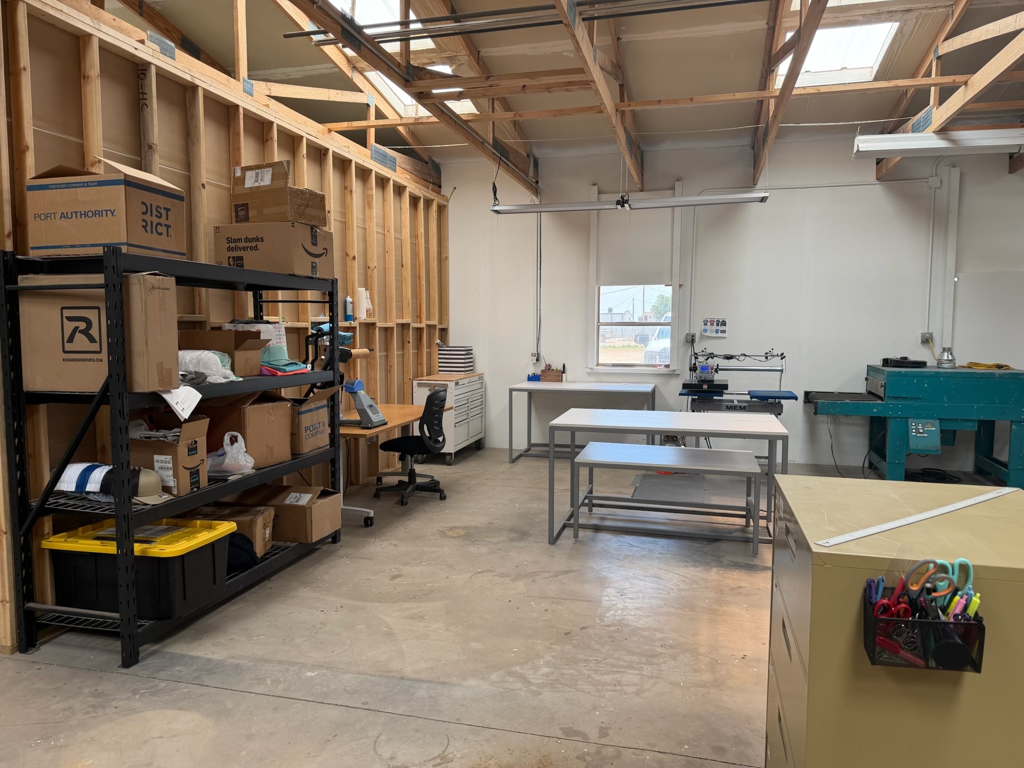 Commercial shop interior at 5118 N Prince business park Clovis NM
